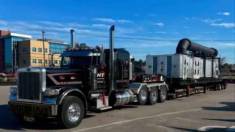 Dave's heavy hauler with a large generator on the trailer